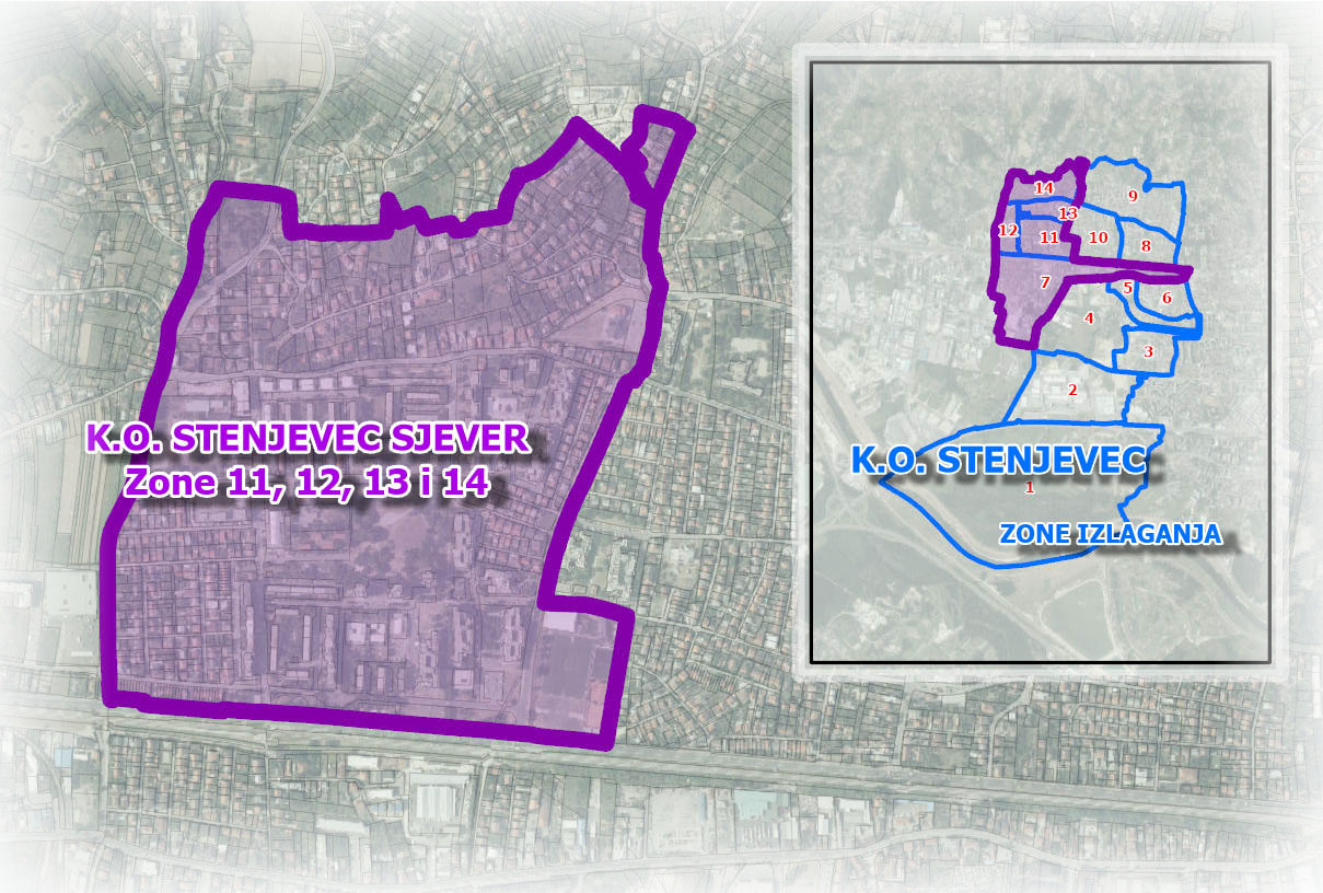 K.o. Stenjevec Sjever - ODLUKA o stavljanju u službenu uporabu katastarskog operata za 11., 12., 13. i 14. zonu izlaganja