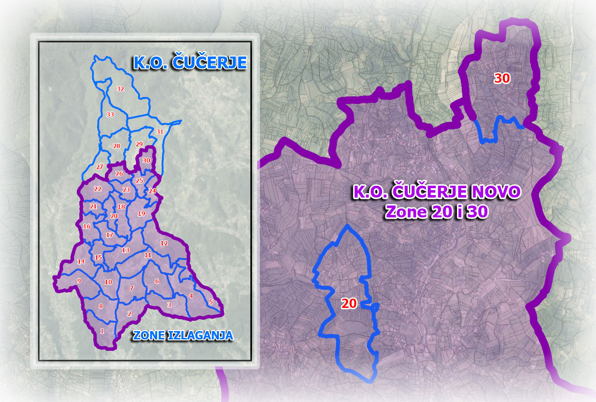 K.o. Čučerje Novo - ODLUKA o stavljanju u službenu uporabu katastarskog operata za 20. i 30. zonu izlaganja
