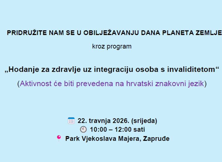 Dan kretanja za zdravlje - Hodanje za zdravlje uz integraciju osoba s invaliditetom