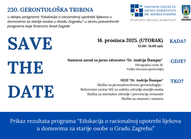 Najava 230. Gerontološke tribine
